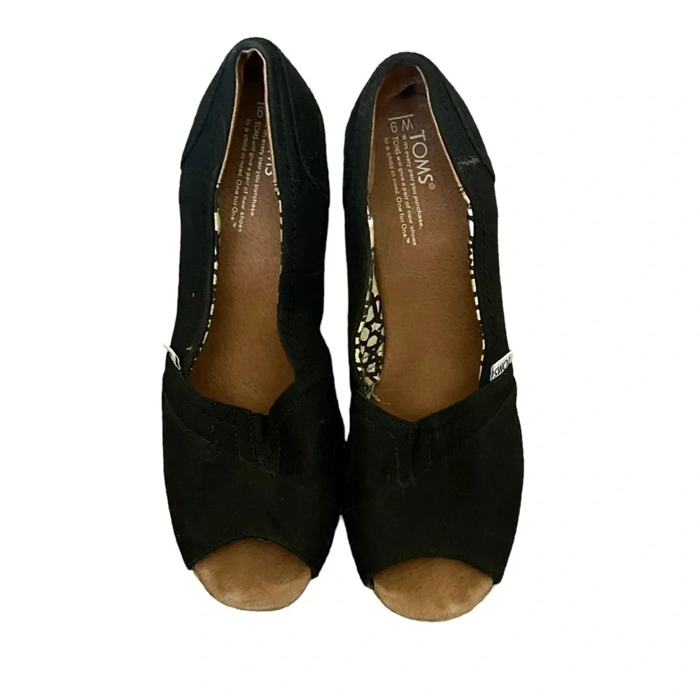 ❤️TOMS‎ Corbel Black Wedge ~ 9